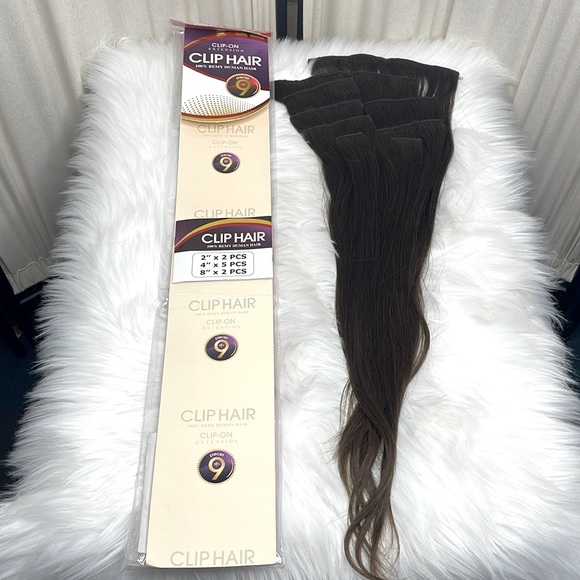 EUC- 18” BROWN JAZZ WAVE 9PC CLIP IN REMY HUMAN HAIR EXTENSIONS LEVEL 4 - Picture 1 of 16